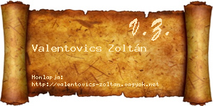 Valentovics Zoltán névjegykártya