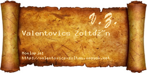 Valentovics Zoltán névjegykártya