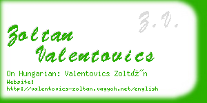 zoltan valentovics business card